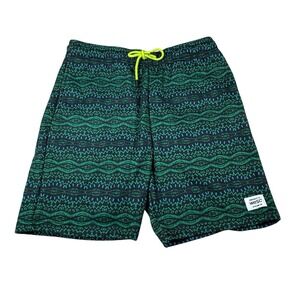WEZC‎ Sweatshorts Mens Large Women's XL Green Multicolor Drawstring Elastic